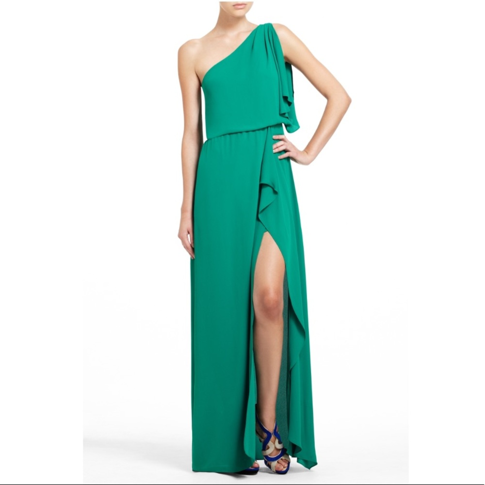 BCBGMAXAZRIA one shoulder gown